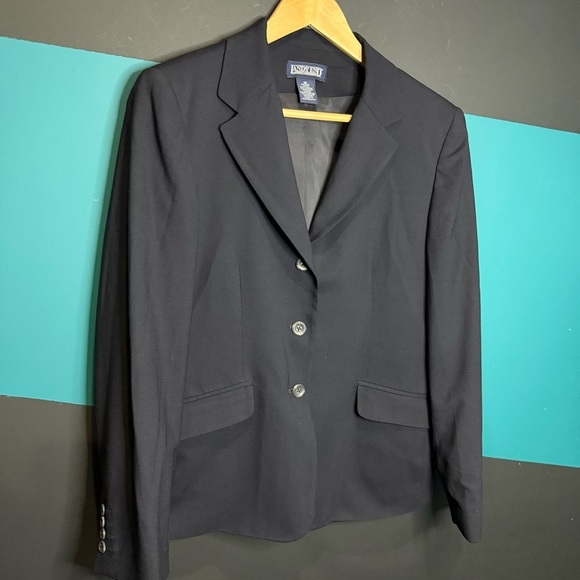 Lands' End Women's Blue Dark Blazer size 16 95% wool - Picture 2 of 7